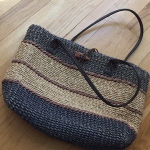 Straw rectangular tote/beach bag 12” x 9.5” x 4”